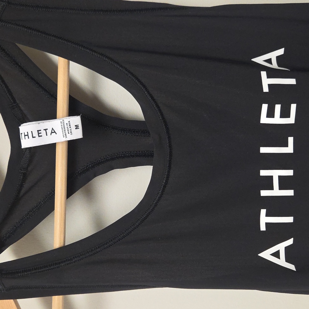 Athleta Women's Black Racerback Tank Top, Medium - Picture 3 of 4